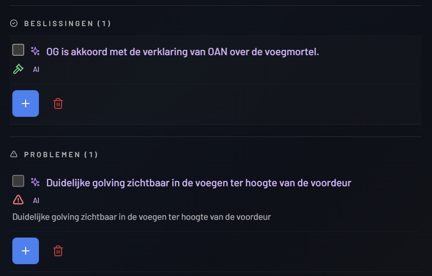 AI suggestions for tasks and issues